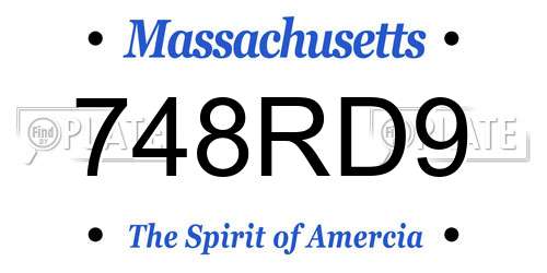 748RD9 Massachusetts License Plate
