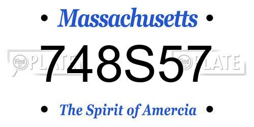 748S57 Massachusetts License Plate