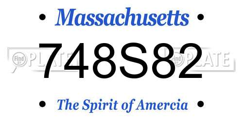 748S82 Massachusetts License Plate