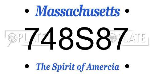 748S87 Massachusetts License Plate