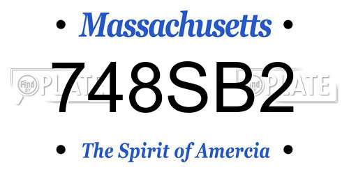 748SB2 Massachusetts License Plate