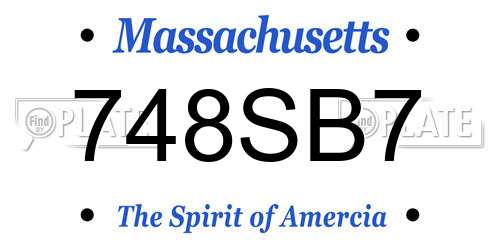 748SB7 Massachusetts License Plate