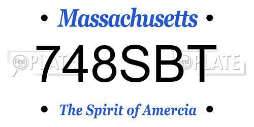 748SBT Massachusetts License Plate