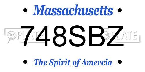 748SBZ Massachusetts License Plate