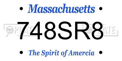 748SR8 Massachusetts License Plate
