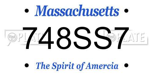 748SS7 Massachusetts License Plate