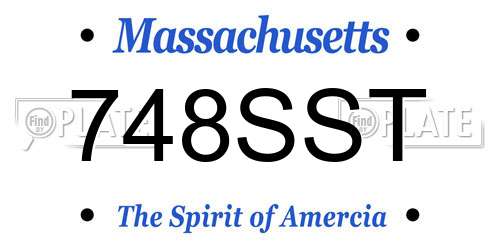 748SST Massachusetts License Plate