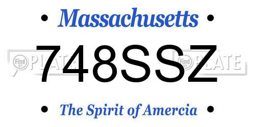 748SSZ Massachusetts License Plate