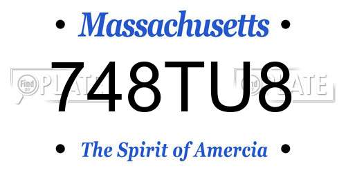 748TU8 Massachusetts License Plate