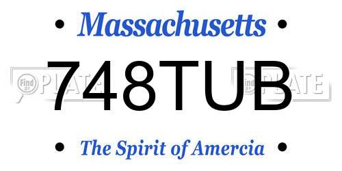 748TUB Massachusetts License Plate
