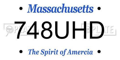 748UHD Massachusetts License Plate