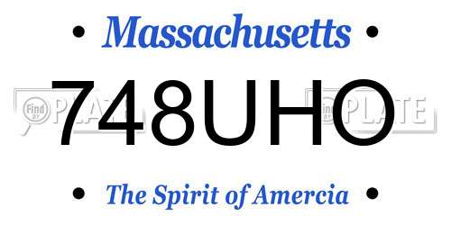 748UHO Massachusetts License Plate