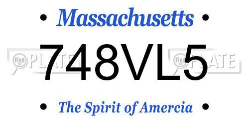 748VL5 Massachusetts License Plate