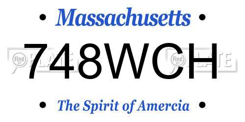 748WCH Massachusetts License Plate