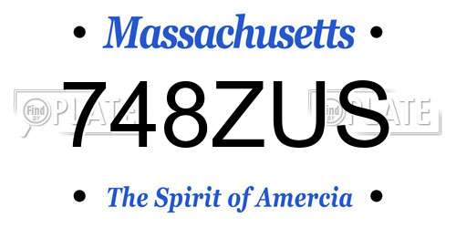 748ZUS Massachusetts License Plate