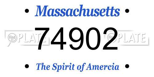 74902 Massachusetts License Plate