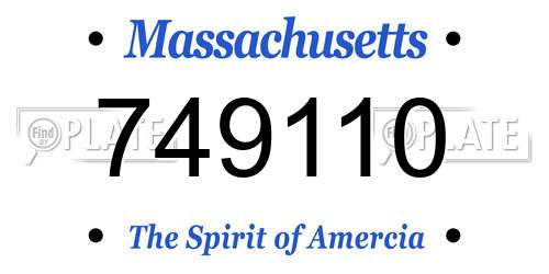 749110 Massachusetts License Plate
