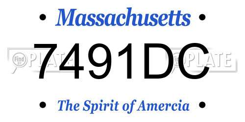 7491DC Massachusetts License Plate
