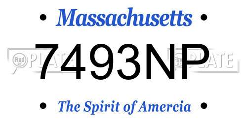 7493NP Massachusetts License Plate