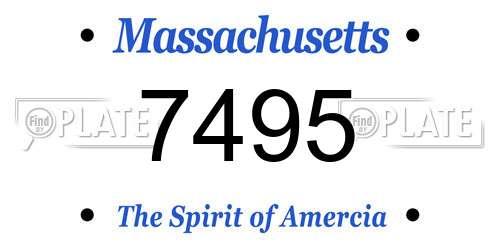 7495 Massachusetts License Plate