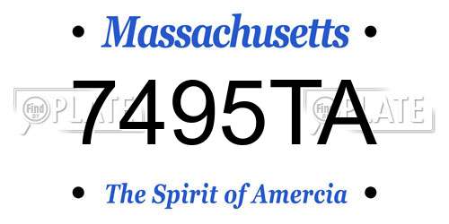 7495TA Massachusetts License Plate