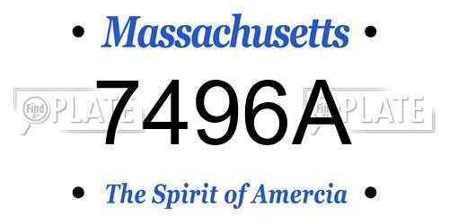 7496A Massachusetts License Plate
