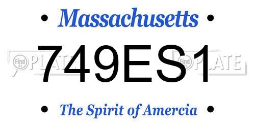 749ES1 Massachusetts License Plate