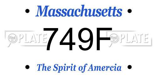 749F Massachusetts License Plate
