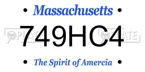 749HC4 Massachusetts License Plate