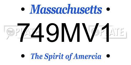 749MV1 Massachusetts License Plate