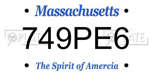 749PE6 Massachusetts License Plate