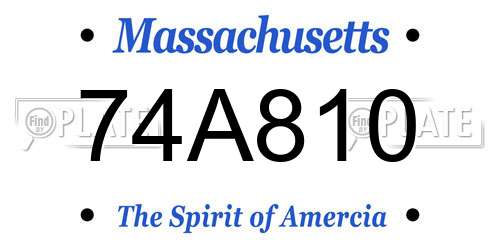 74A810 Massachusetts License Plate