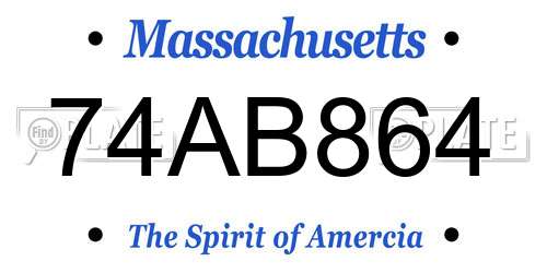 74AB864 Massachusetts License Plate