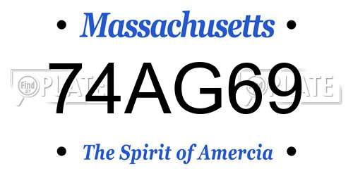 74AG69 Massachusetts License Plate
