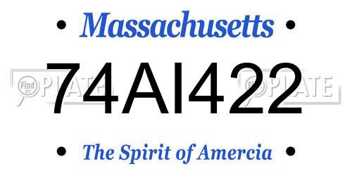 74AI422 Massachusetts License Plate