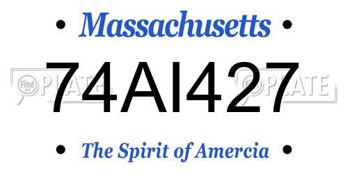 74AI427 Massachusetts License Plate