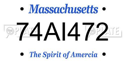 74AI472 Massachusetts License Plate