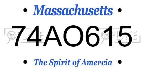 74AO615 Massachusetts License Plate