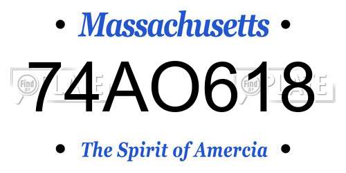 74AO618 Massachusetts License Plate