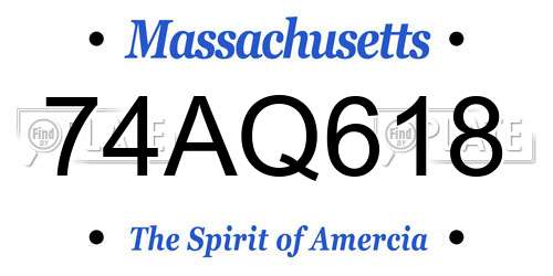 74AQ618 Massachusetts License Plate