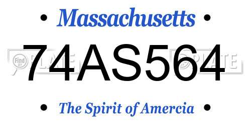 74AS564 Massachusetts License Plate