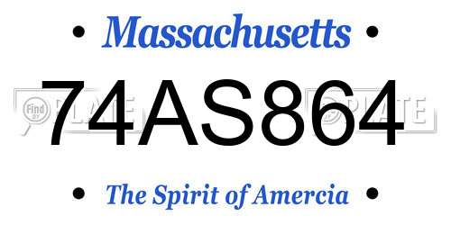 74AS864 Massachusetts License Plate