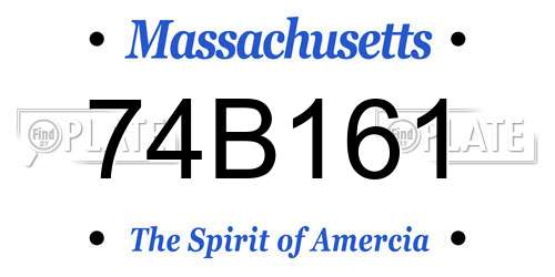 74B161 Massachusetts License Plate