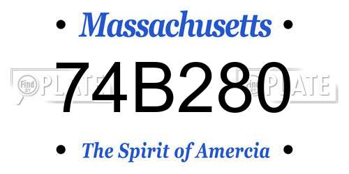 74B280 Massachusetts License Plate