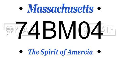 74BM04 Massachusetts License Plate