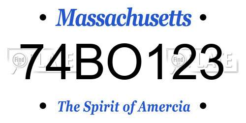 74BO123 Massachusetts License Plate
