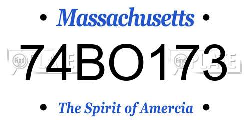 74BO173 Massachusetts License Plate