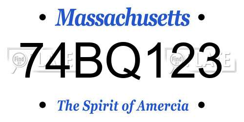 74BQ123 Massachusetts License Plate