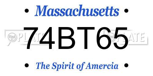74BT65 Massachusetts License Plate
