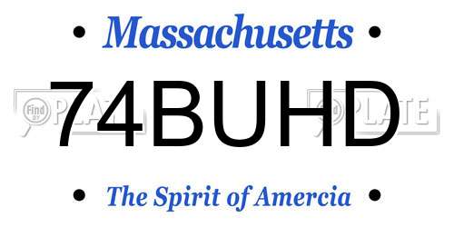 74BUHD Massachusetts License Plate